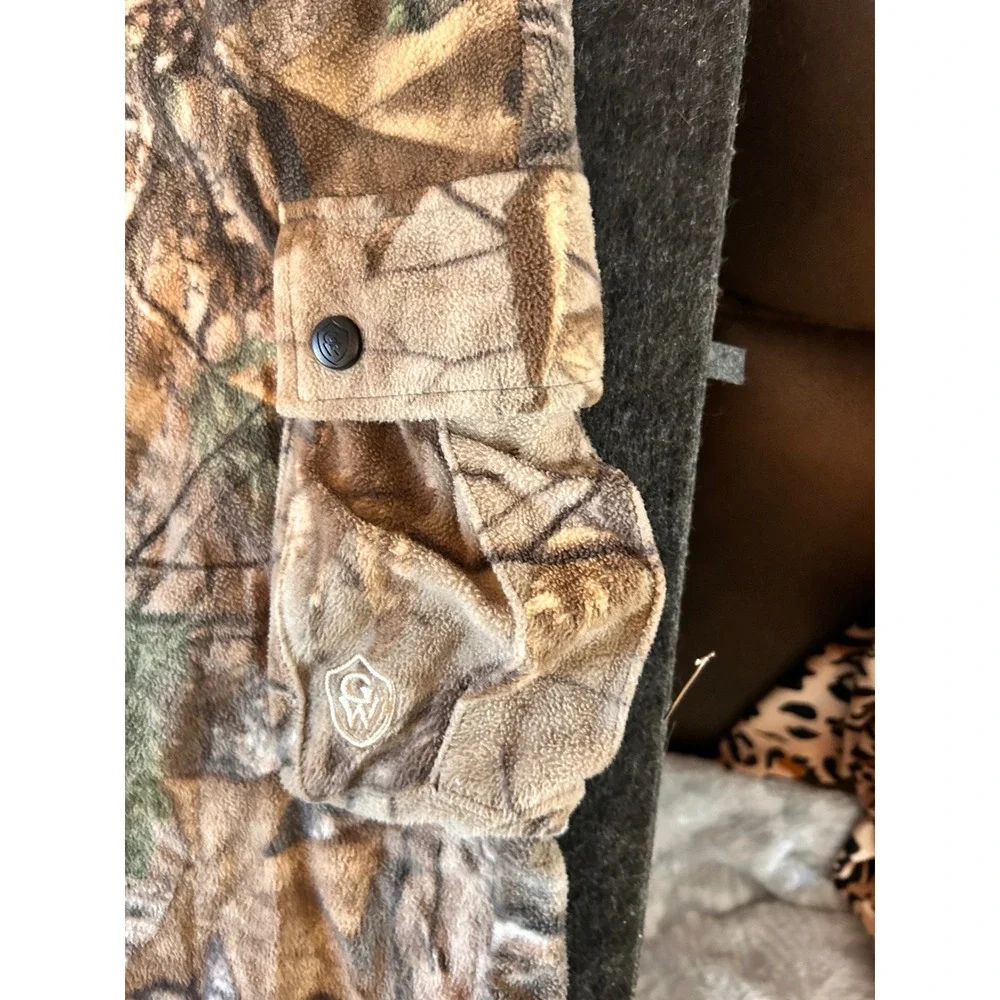 Game Winner Youth XL Fleece Cargo‎ Hunting Pants Camo Forest Realistic Print
